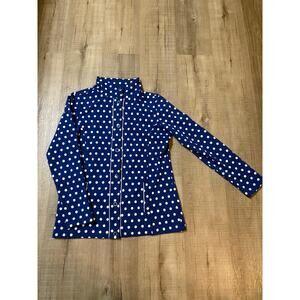 Quaker Factory Blue Polka Dot Jacket Womens XS